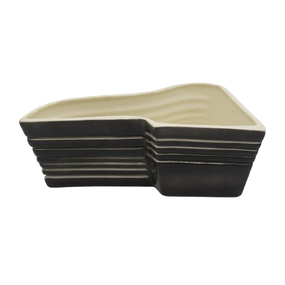 Vintage HORTON CERAMICS TEXAS 1950s Black White Stripe Midcentury Indoor Planter - Picture 3 of 10